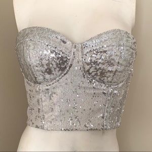 Silver sequin bustier